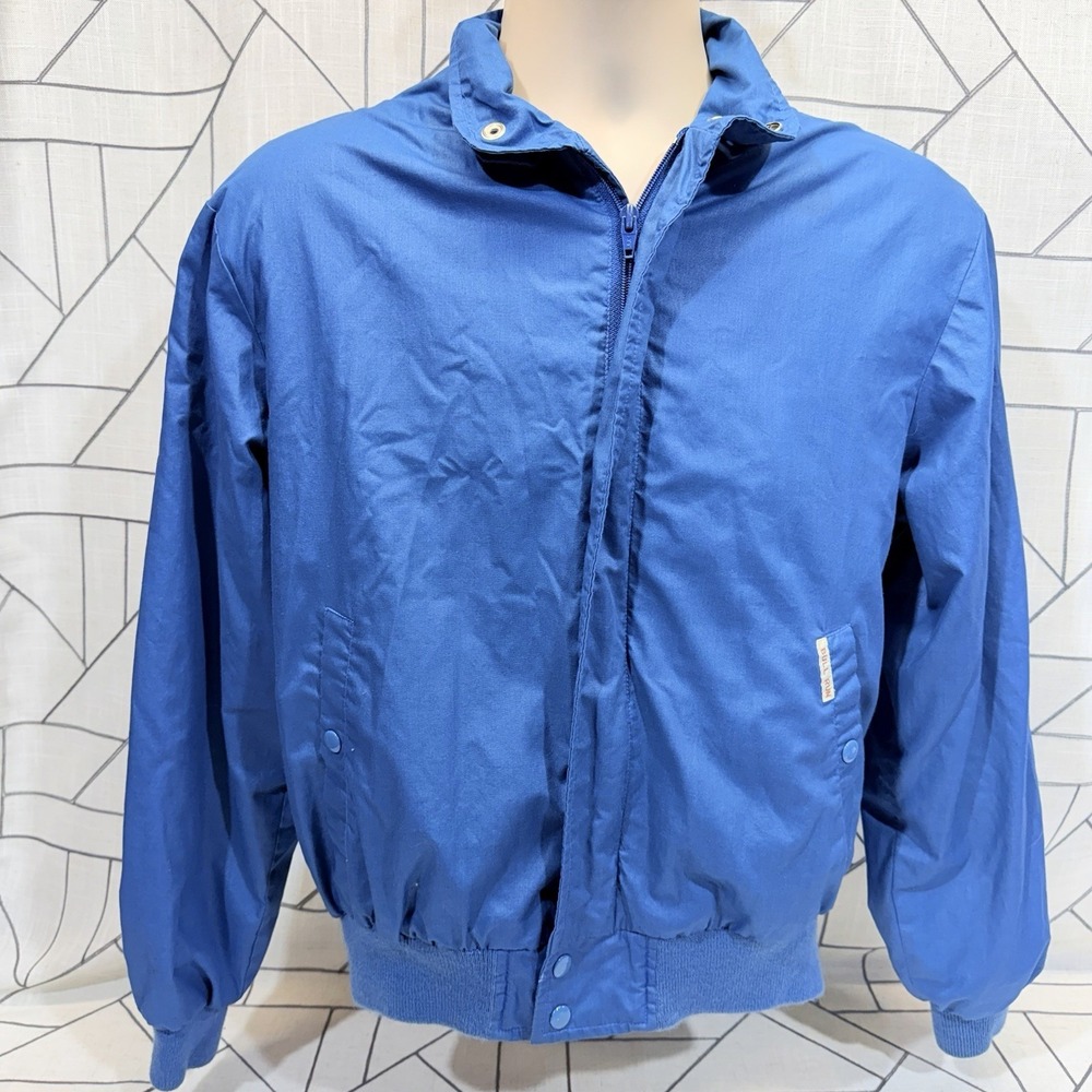 Vtg‎ Blue Medium Bull Run Jacket Hipster Mod Hip Hop Windbreaker Rockabilly READ